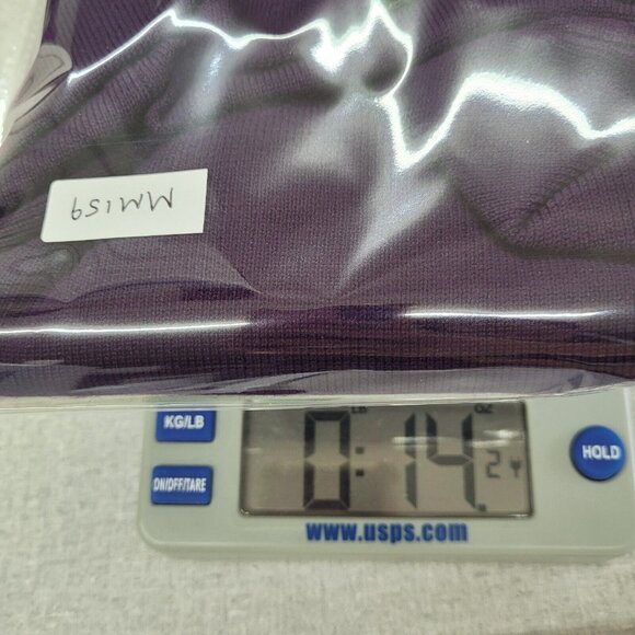 Cable & Gauge Sweater Women L Purple Off- Shoulder Wide Collar Scalloped Hem New - Picture 13 of 13